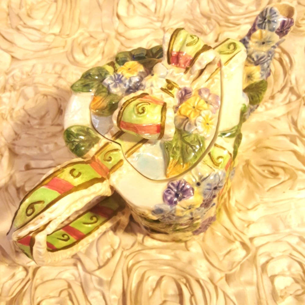 Teapot Decorative Floral Ribbon - Ceramic - Picture 10 of 16